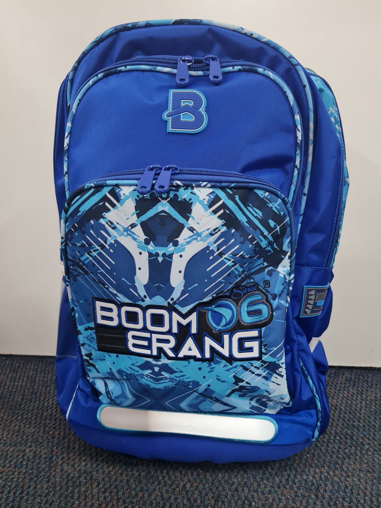 Boomerang Orthopaedic Bag Royal/Blue graphics MONNATAZ